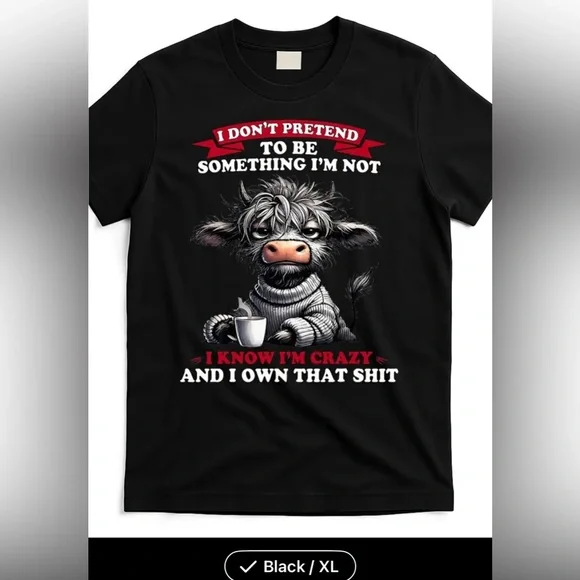 Black Graphic funny T-Shirt XL - Picture 1 of 5